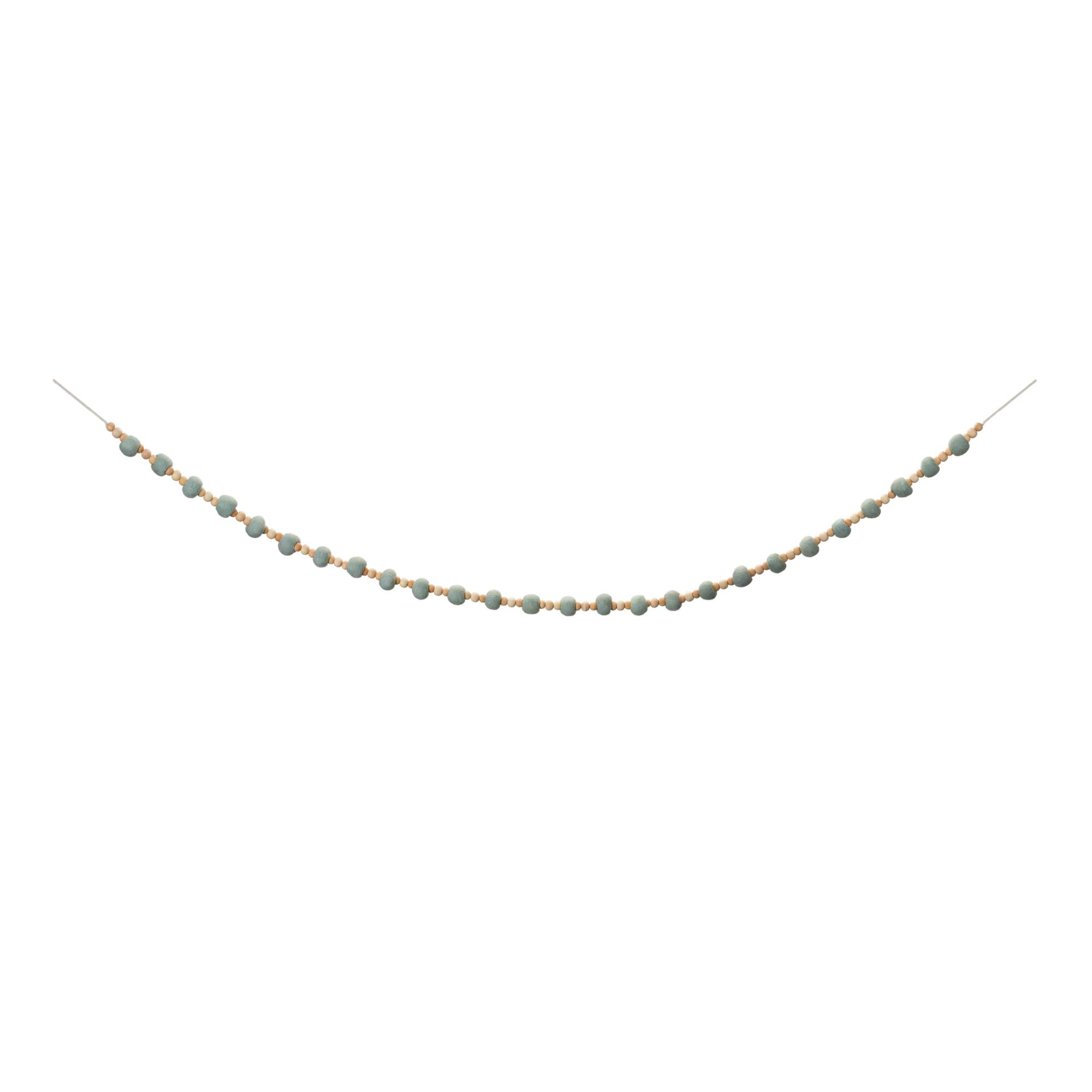 5.5ft. Blue & Beige Wood Beaded String Garlands, 2ct.